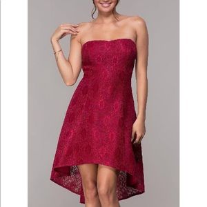 Jump Apparel Red Lace Strapless Dress